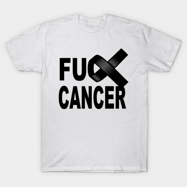 Fuck Cancer design with black ribbon for awareness and fighting disease T-Shirt by pickledpossums